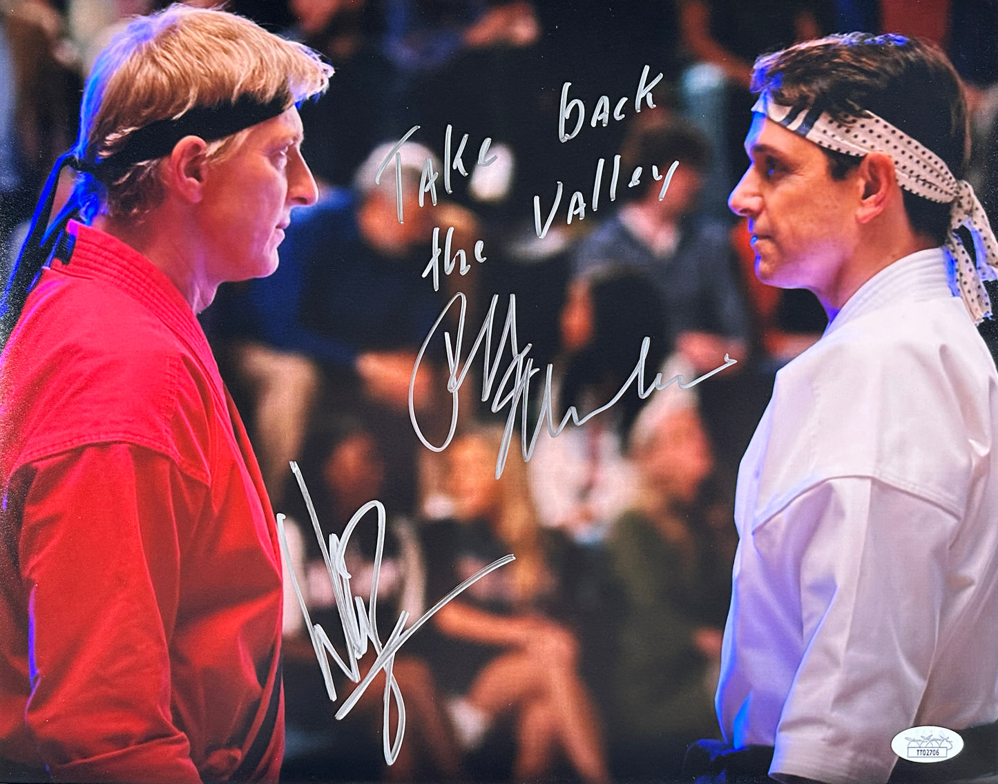 Ralph Macchio & Billy Zapka Cobra Kai "Take Back the Valley" Tournament JSA Authenticated Signed 11x14