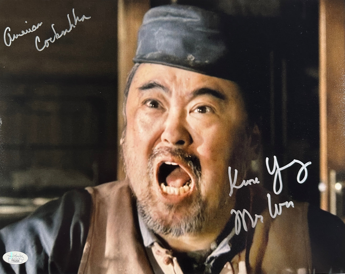 Keone Young Signed 11x14 Deadwood "American Cocksucker" Mr. Wu JSA Authenticated