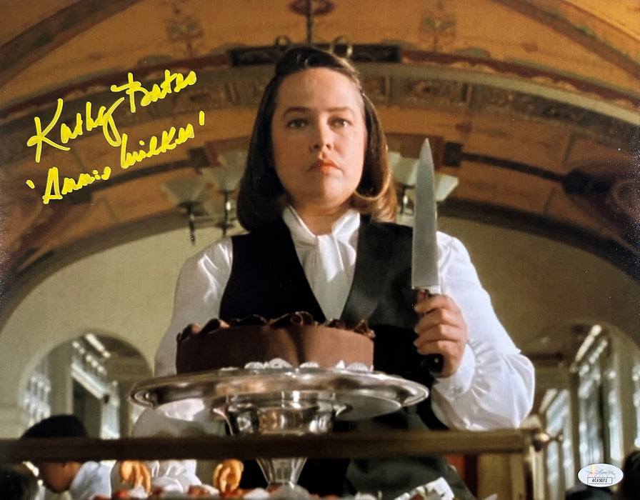 Signed 11x14 Kathy Bates Misery "Annie Wilkes" Waitress Knife JSA Authenticated