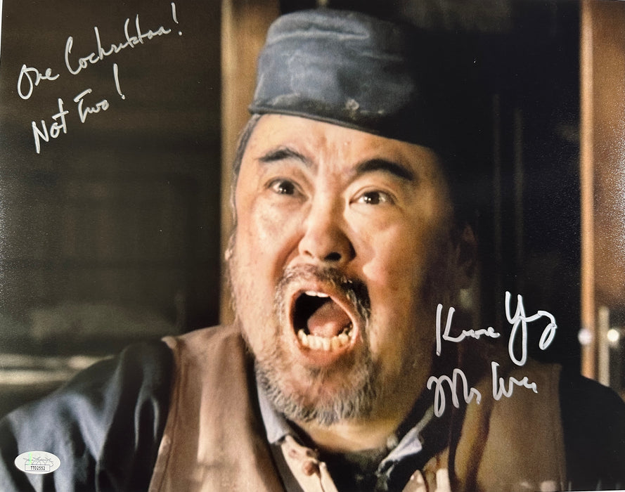 Signed 11x14 Keone Young Deadwood "One Cocksucker! Not Two!" Mr. Wu JSA Authenticated