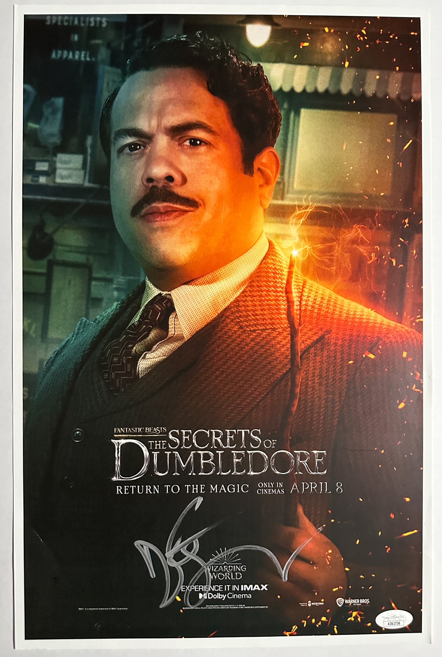 Dan Fogler signed The Secrets of Dumbledore 11x17 Poster JSA Authenticated