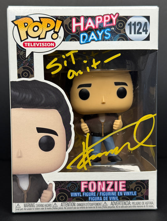 Henry Winkler "Sit on It" inscription Happy Days Yellow signed Funko POP!  - JSA Authenticated