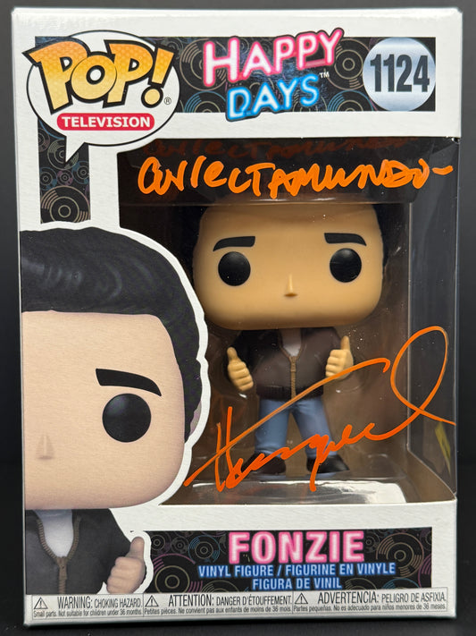 Henry Winkler "Correctamundo" inscription Happy Days Orange signed Funko POP!  - JSA Authenticated