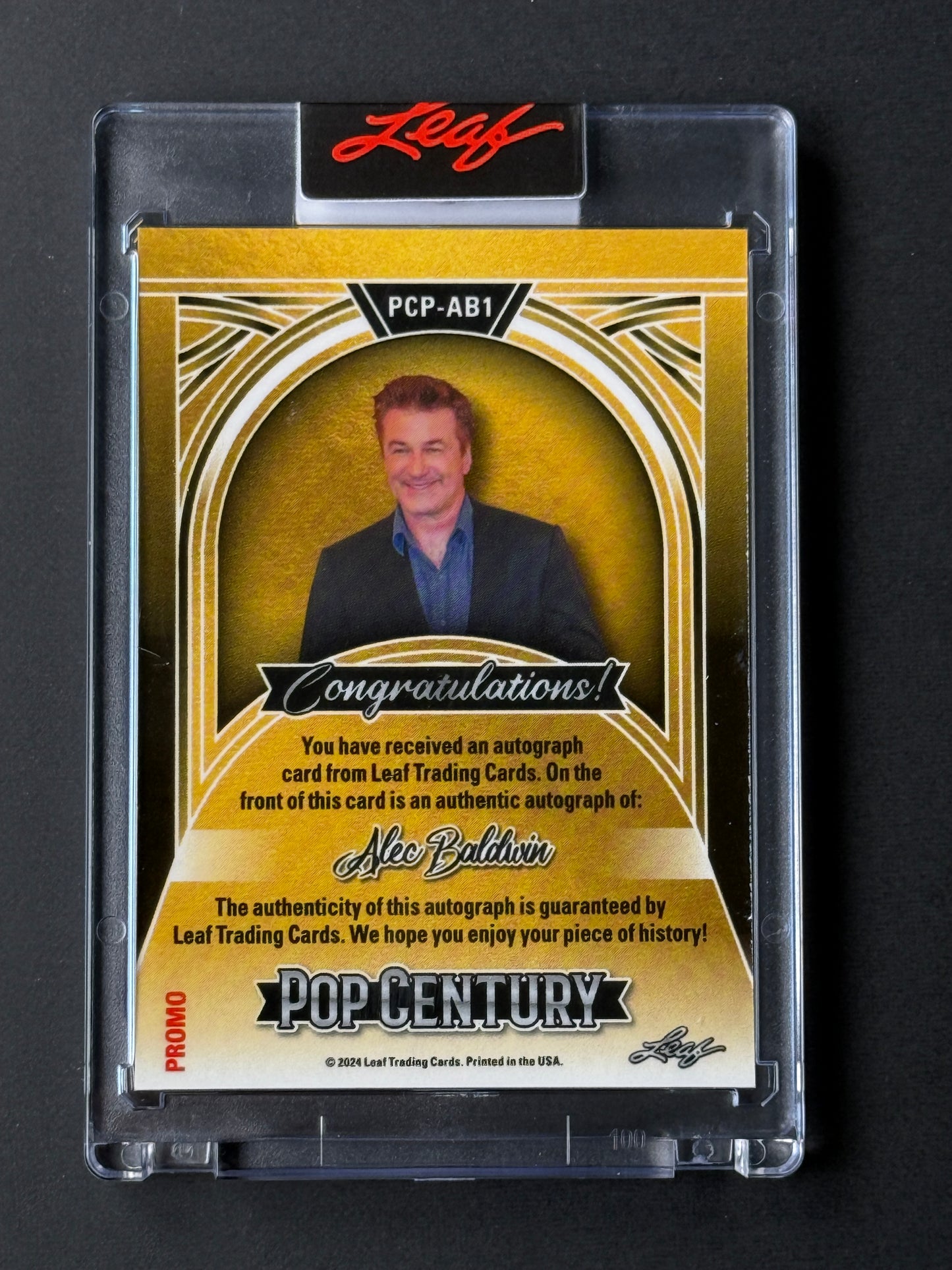 Alec Baldwin Signed Leaf Pop Century Promo card - Only 75 of these were made!