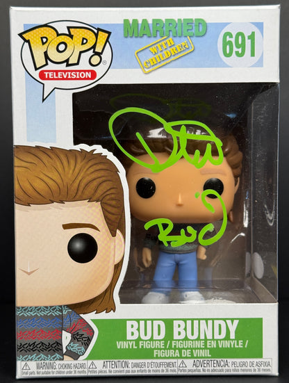 David Faustino "Bud" inscription Married with Children Green signed Funko POP!  - JSA Authenticated