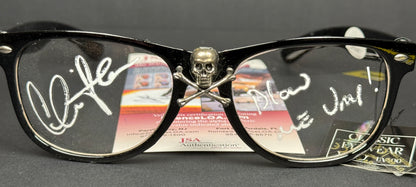 Charlie Sheen "Blow Me Ump" inscription White ink Skull & Crossbones glasses signed Major League - JSA Witnessed Authenticate (Copy)