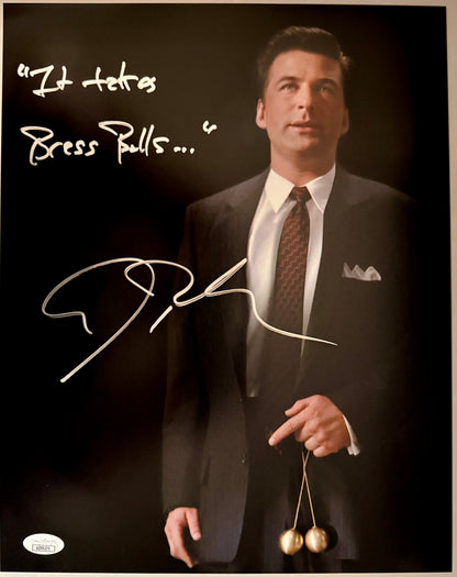 Alec Baldwin "It Takes Brass Balls" Inscription Signed 11x14 Glengarry Glen Ross - JSA Authenticated