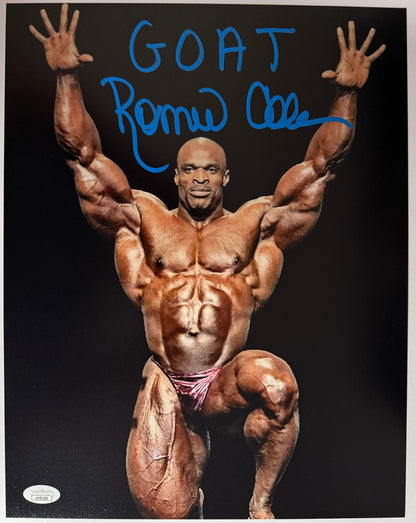 Ronnie Coleman "Goat" inscription signed 11x14 - JSA Authenticated