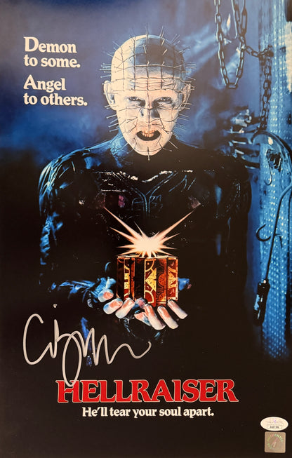 Clive Barker Hellraiser movie poster signed 11x17 - JSA Authenticated