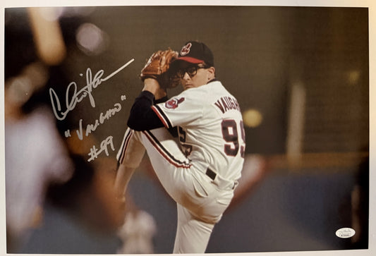 Charlie Sheen signed 12x18 "Vaughn #99" Major League JSA Witnessed