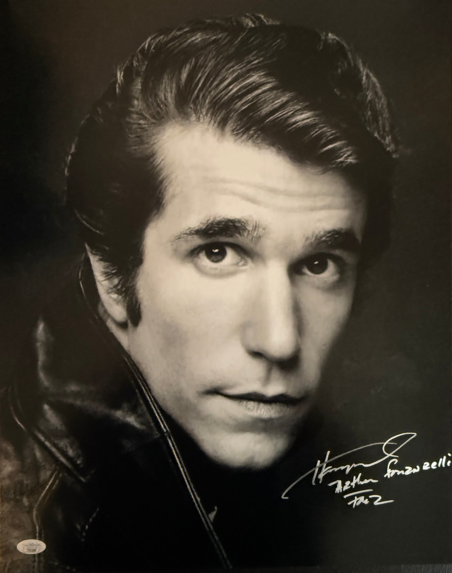 Henry Winkler Signed 16x20 extremely rare "Arthur Fonzerelli" inscription Happy Days JSA Certified