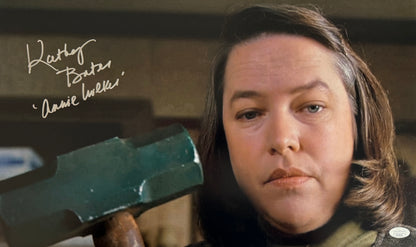 Kathy Bates signed "Annie Wilkes" character name 12x20 Misery Sledgehammer photo JSA Authenticated