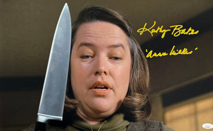 Kathy Bates Signed "Annie Wilkes" character name 12x20 Misery JSA Authenticate