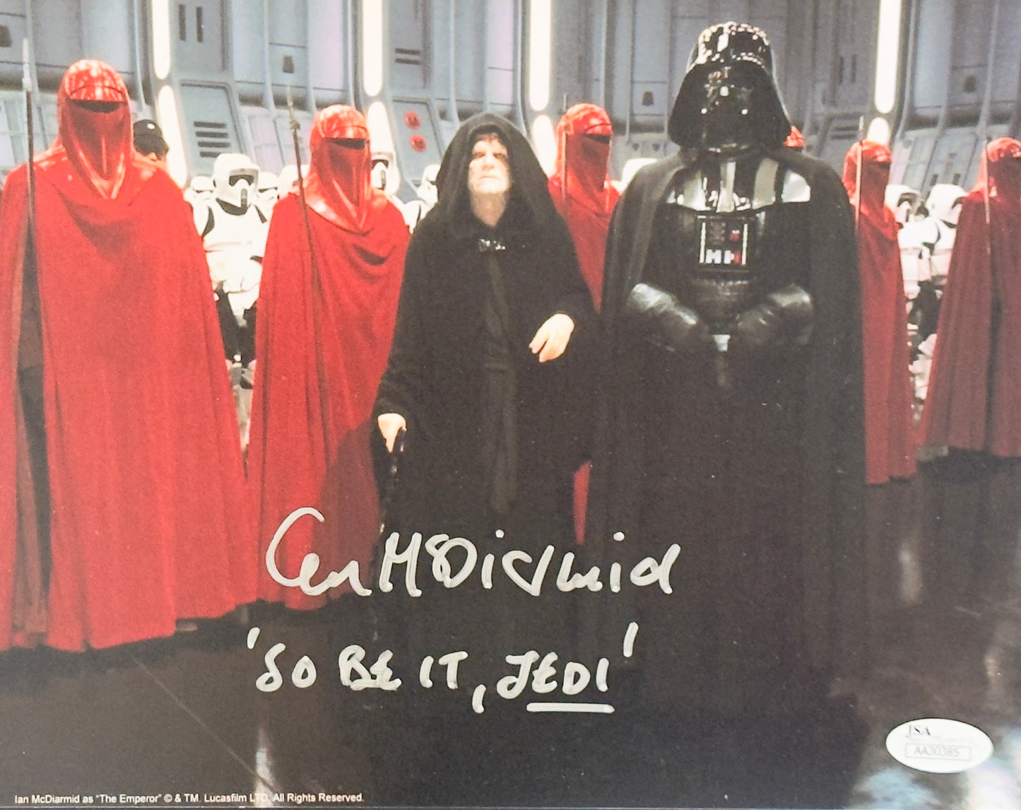 Ian McDiarmid Empire Strikes Back "So Be It, Jedi!" inscription 8x10 signed - JSA Authenticated