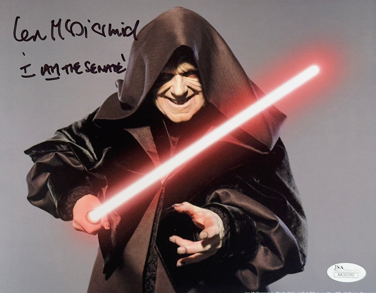 Ian McDiarmid Star Wars Empire Strikes Back "I Am The Senate!" inscription 8x10 signed - JSA Authenticated