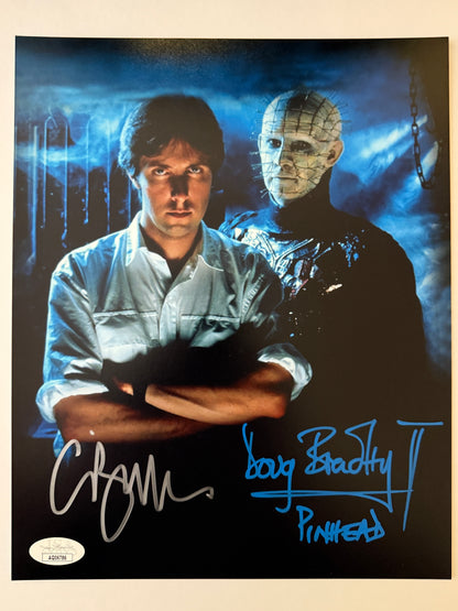 Clive Barker & Doug Bradley "Pinhead" inscribed Hellraiser Signed 8x10 - JSA Authenticated