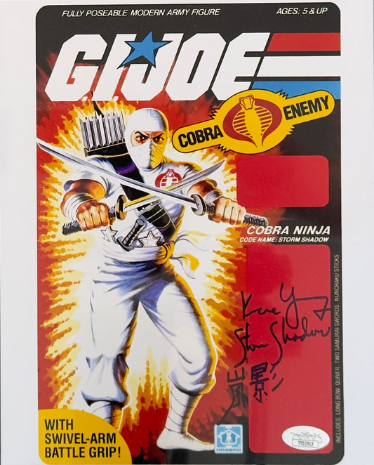 Keone Young GI Joe Cobra Ninja "Storm Shadow" with rare Japanese inscription 8x10 signed - JSA Authenticated