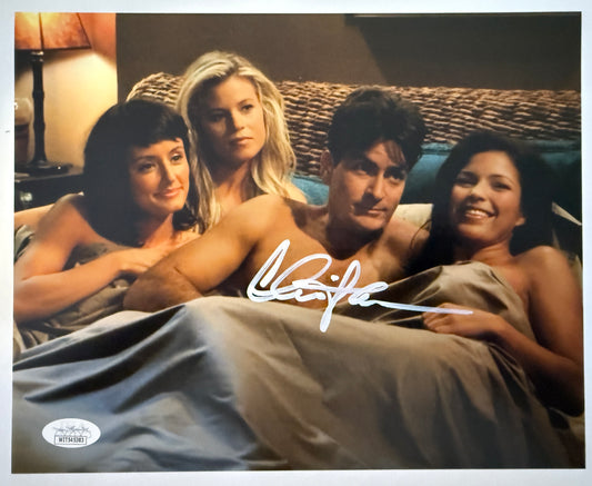 Charlie Sheen signed 8x10 Two and a Half Men JSA Witnessed