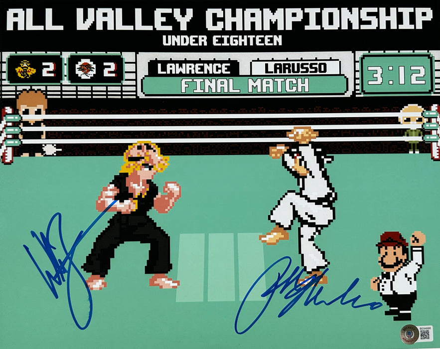 Signed 11x14 Ralph Macchio & Billy Zapka Karate Kid 8-bit Nintendo concept BGS or JSA Authenticated