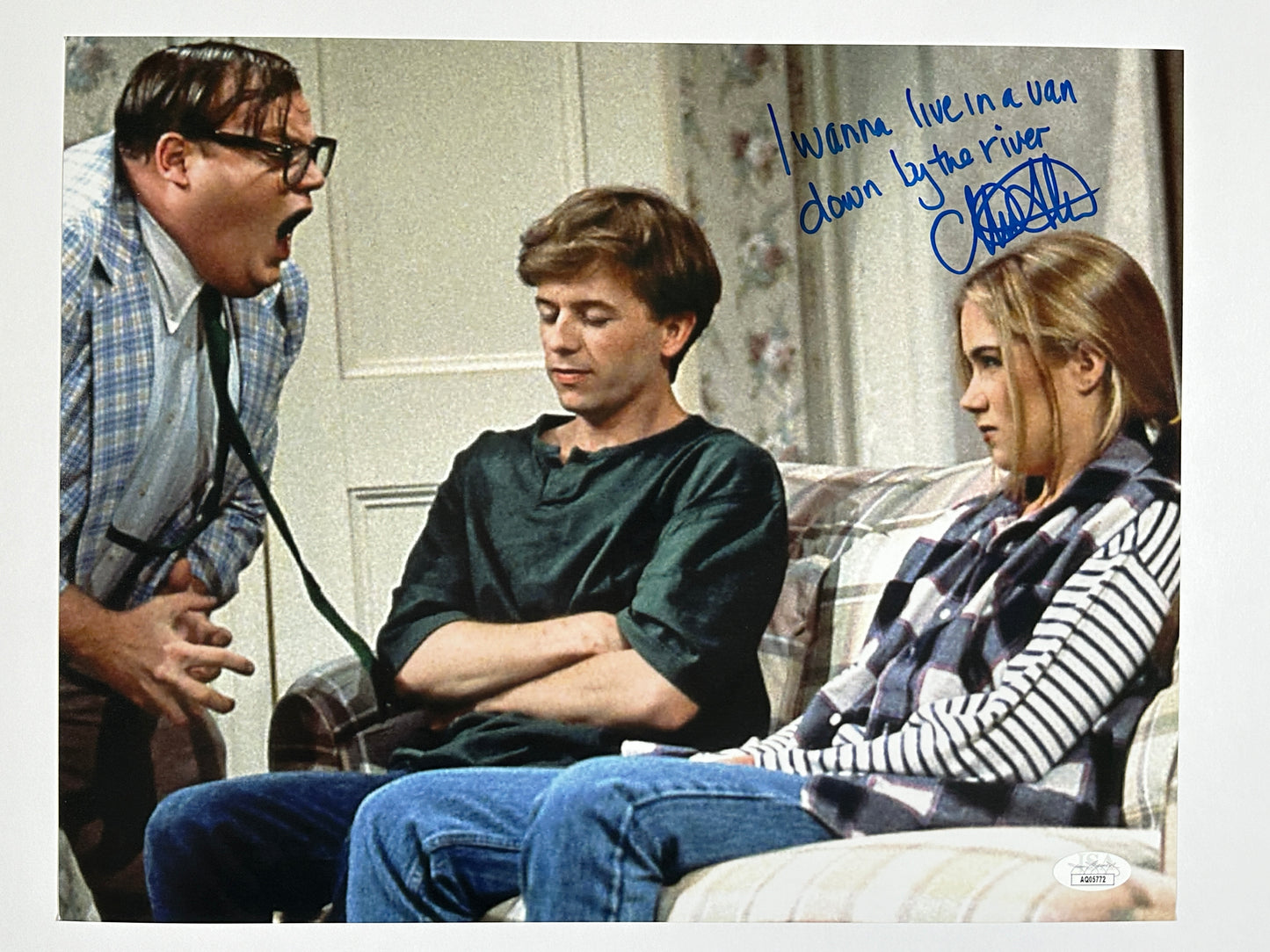 Christina Applegate Signed 11x14 SNL "I wanna live in a van down by the river" JSA Authenticated