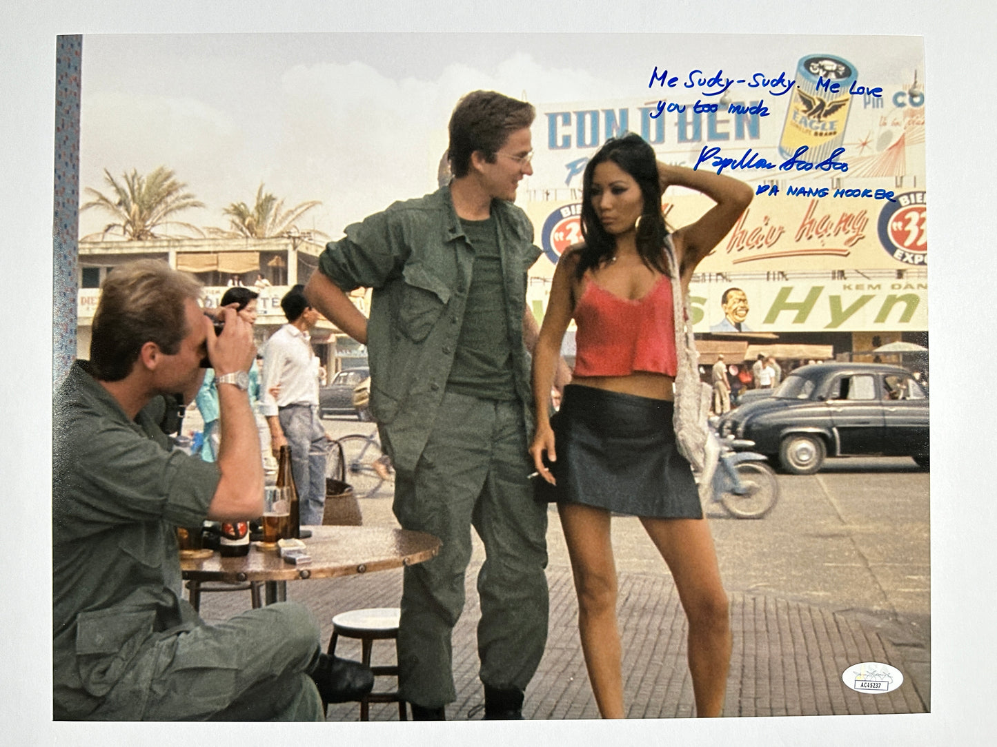 Papillon Soo Soo Full Metal Jacket "Me Sucky Sucky. Me love you too much." Da Nang Hooker JSA Authenticated Signed 11x14