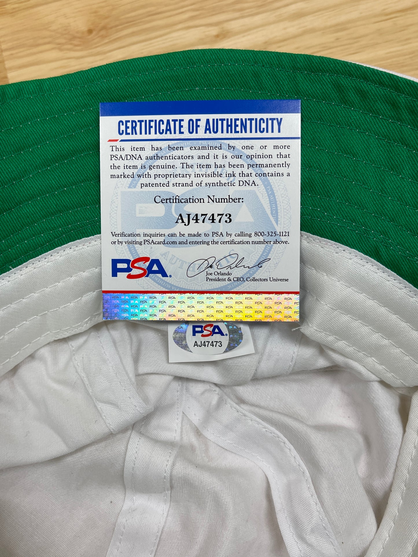 Johnny Depp signed Fear & Loathing Bucket Hat - PSA cert #AJ47473