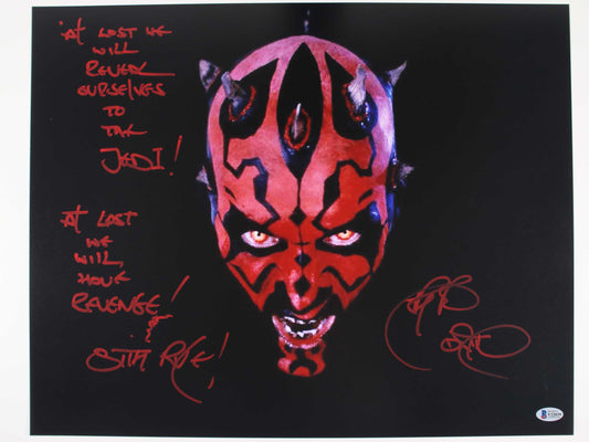 Ray Park Darth Maul 16x20 with rare inscription - Beckett Cert #V22039