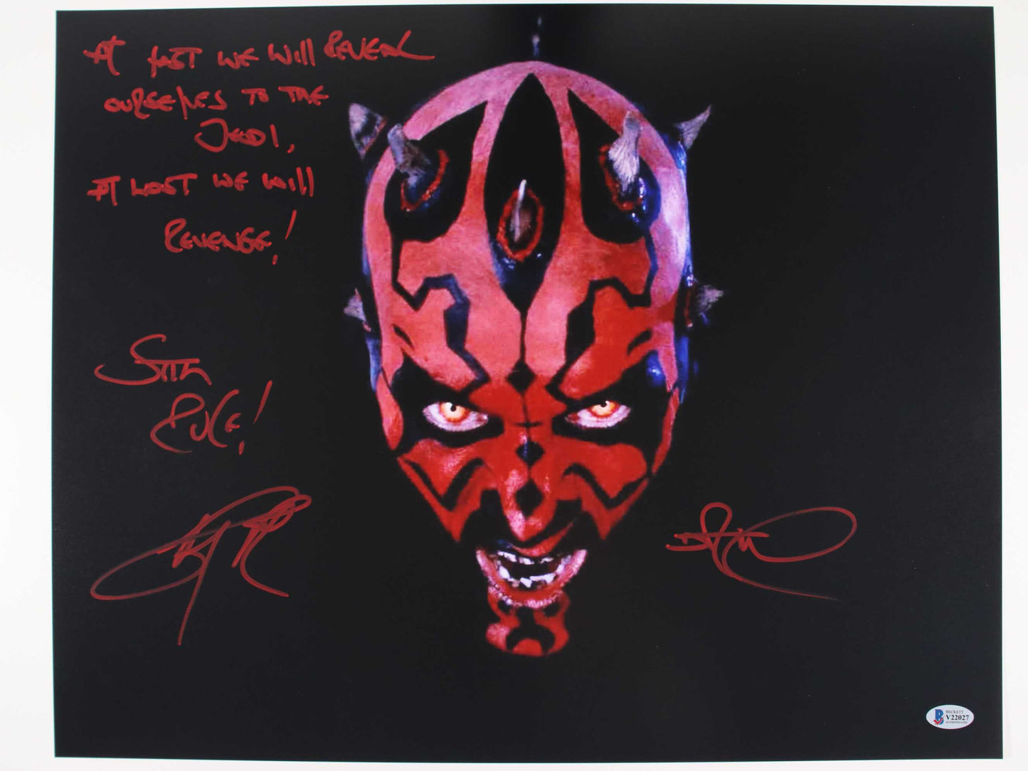 Ray Park Darth Maul 16x20 with rare inscription - Beckett Cert #V22027