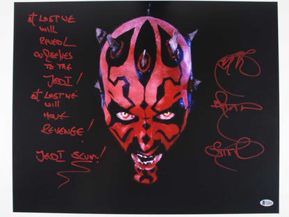 Ray Park Darth Maul 16x20 with rare inscription - Beckett Cert #V22035 Star Wars Episode I