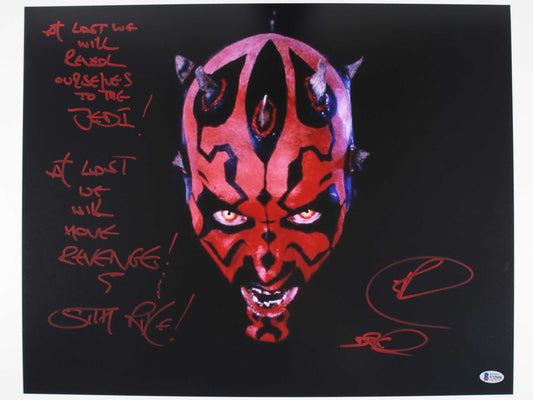 Ray Park Darth Maul 16x20 with rare inscription - Beckett Cert #V22038