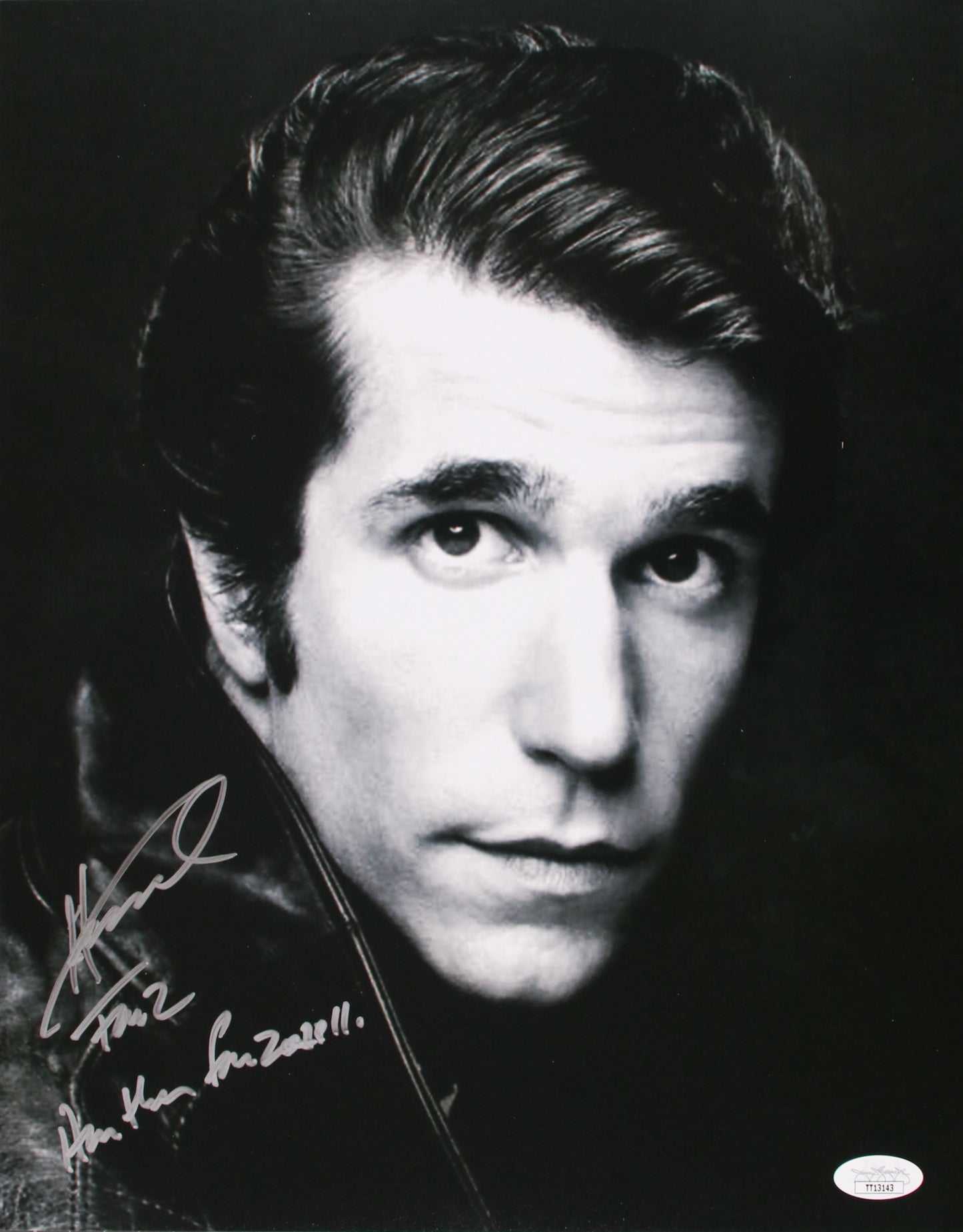 Henry Winkler 11x14 extremely rare "Arthur Fonzerelli" & Fonz duel inscription Happy Days JSA Certified