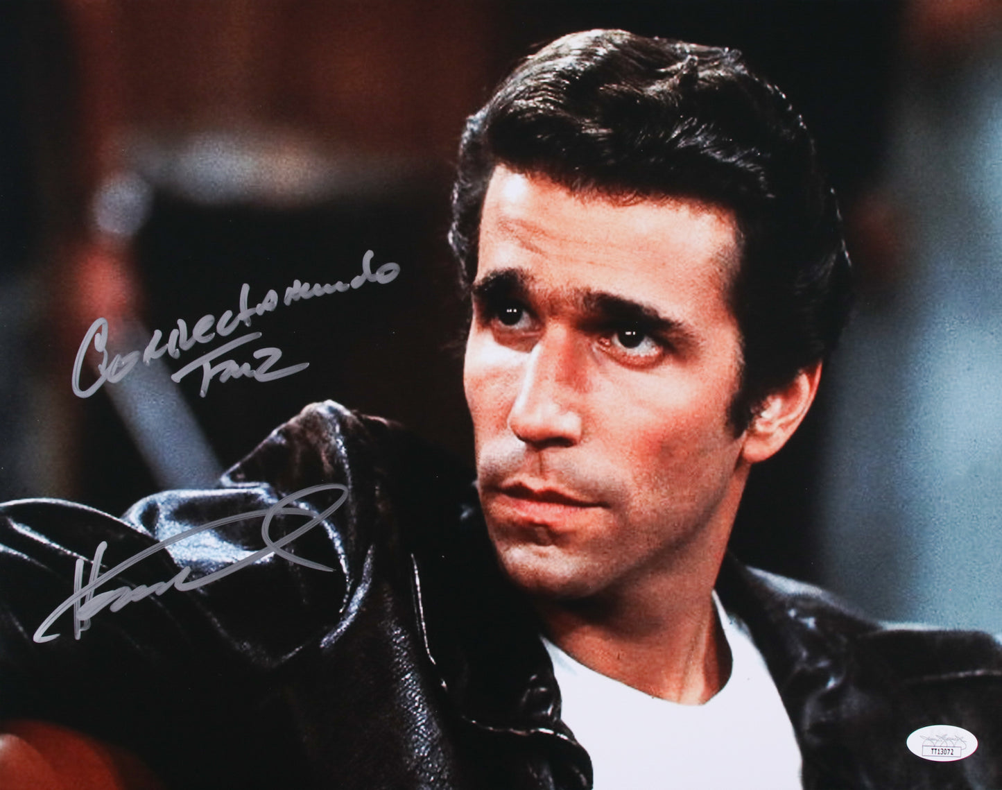 Henry Winkler 11x14 rare quote "Correctamundo" + "Fonz" Happy Days inscription JSA Certified