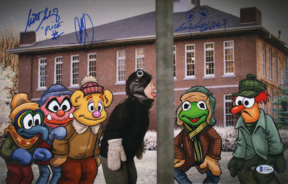 Peter Billingsley, Scott Schwartz & Guy Gilchrist - Only 200 pieces exist!  A Christmas Story Muppets Mashup 11x17 - Beckett Auth