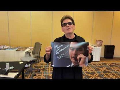 Charlie Sheen Signed with "Vaughn #99" Inscription OMLB Baseball - JSA Witnessed